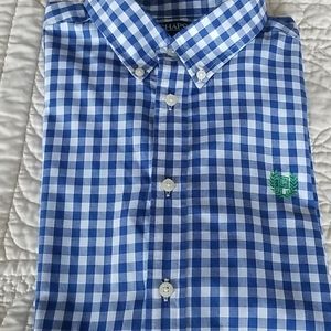 Chaps Boys Blue White Gingham Shirt Sz. XL (18-20)